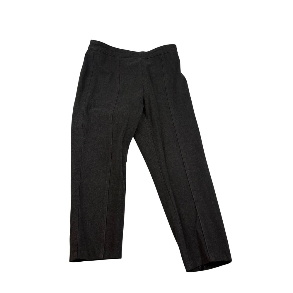 HM Charcoal Grey Herringbone High Waisted Ankle Pants Side Zip Trousers Size 12